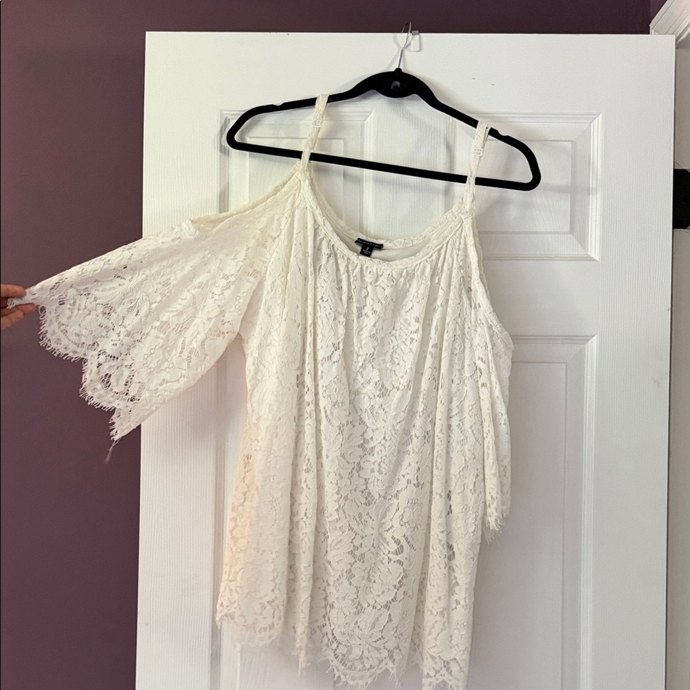 torrid Cream Lace Cold-Shoulder Camisole